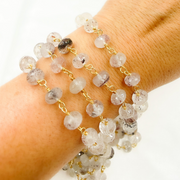 Strawberry Quartz Coated Gold Plated Wire Chain